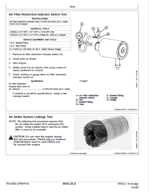 John Deere 850DLC Excavator Repair Technical Manual - Image 3