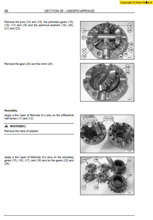 New Holland WE190, WE210 and WE230 Wheeled Excavators Manual - Image 3