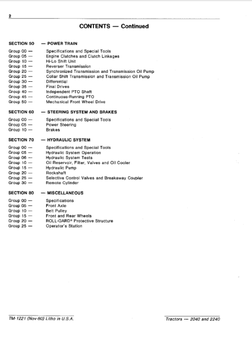 John Deere 2040, 2240 Tractors Repair Technical Manual - Image 3