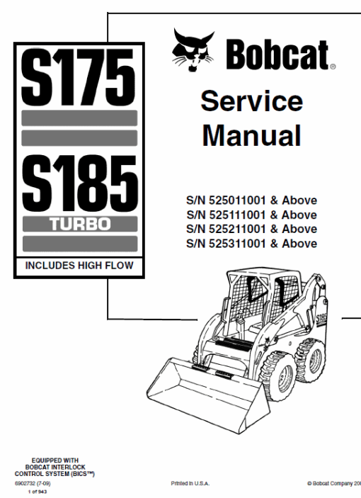 Bobcat S175 and S185 Skid-Steer Loader Service Manual - Image 5