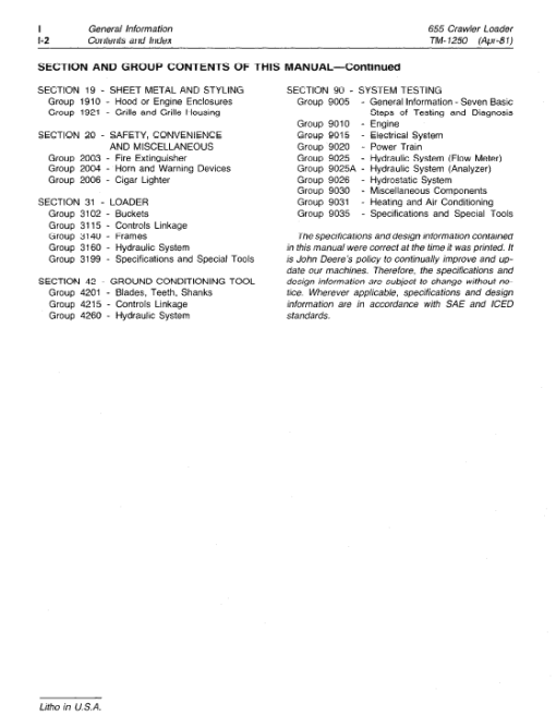 John Deere 655 Crawler Loader Repair Technical Manual (TM1250) - Image 4