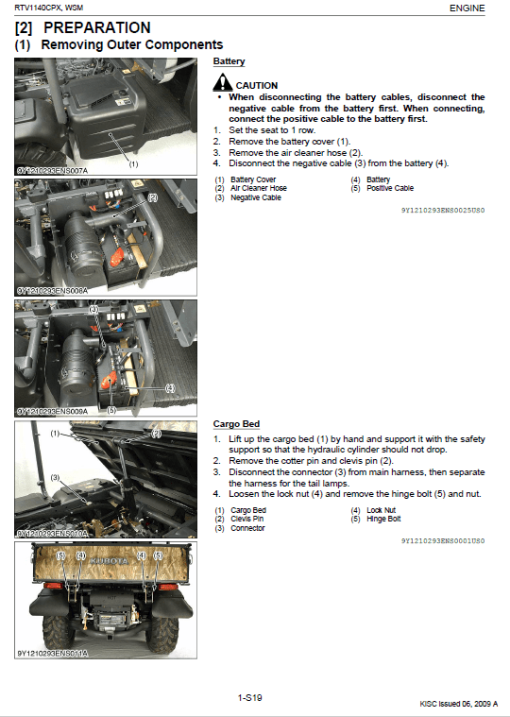 Kubota RTV1140CPX Utility Vehicle Workshop Service Manual - Image 3