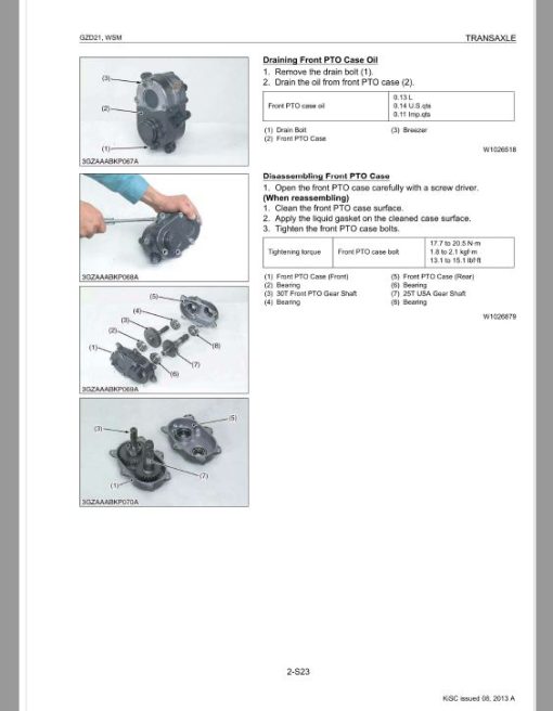 Kubota GZD21 Zero Turn Mower Workshop Repair Manual - Image 3