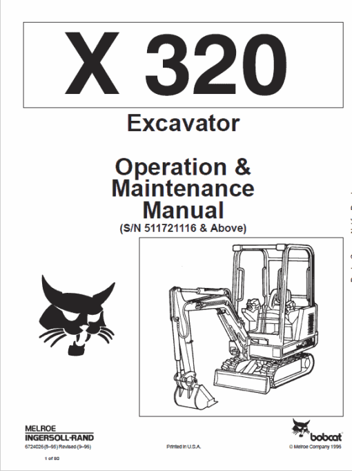 Bobcat X320, and X322 Excavator Service Manual - Image 3