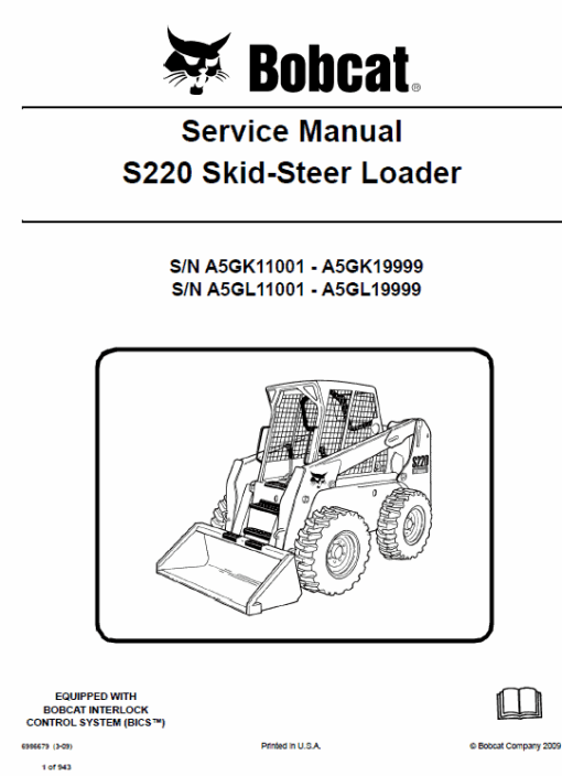 Bobcat S220 Skid-Steer Loader Service Manual - Image 8