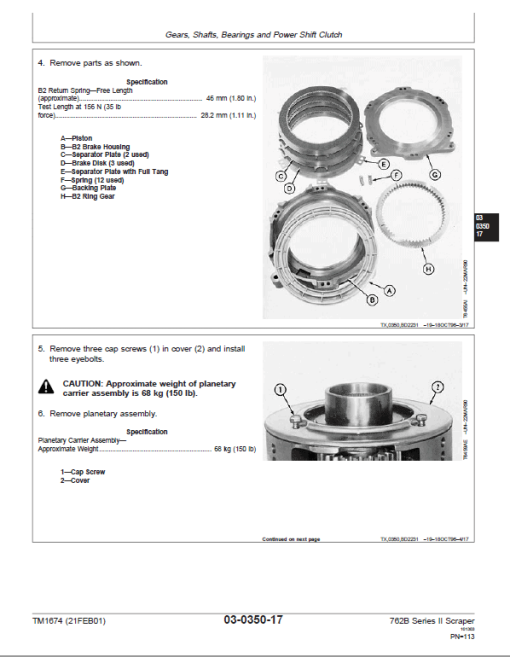 John Deere 762B Series II Scraper Repair Technical Manual (S.N after 818909) - Image 3