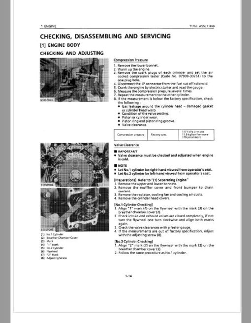 Kubota T1460, T1560, T1760 Lawn Mower Workshop Repair Manual - Image 3