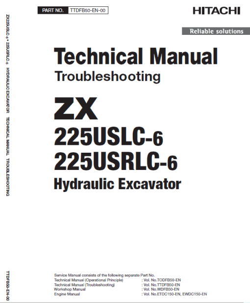 Hitachi ZX225US-6, ZX225USR-6, ZX225USLC-6, ZX225USRLC-6 ZAXIS Excavator Repair Manual - Image 3