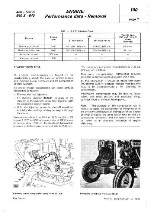 Fiat 480, 500S, 540S, 640 Tractor Workshop Service Manual - Image 3