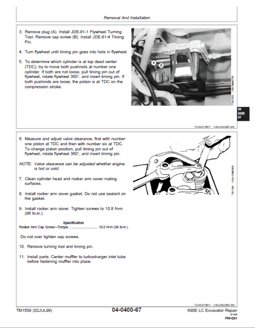 John Deere 690E LC Excavator Repair Technical Manual - Image 3