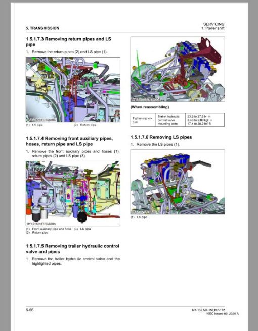 Kubota M7-132, M7-152, M7-172 Tractor Workshop Service Repair Manual - Image 3