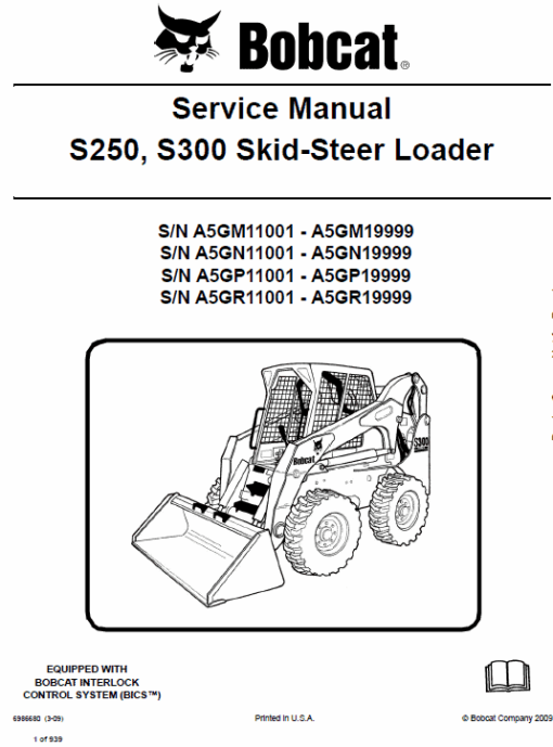 Bobcat S250 and S300 Skid-Steer Loader Service Manual - Image 6