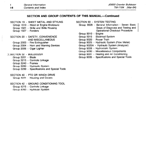 John Deere 850 Crawler Repair Technical Manual (TM1164) - Image 4