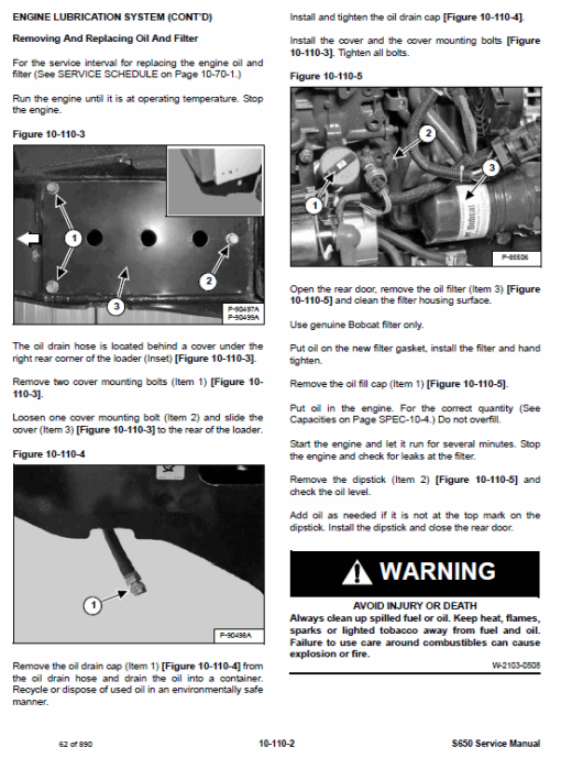 Bobcat S630 Skid-Steer Loader Service Manual - Image 3