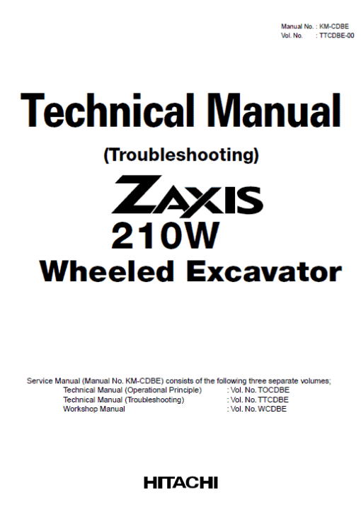 Hitachi ZX210W ZAXIS Excavator Repair Manual - Image 4