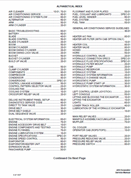 Bobcat 435 Compact Excavator Repair Service Manual - Image 2