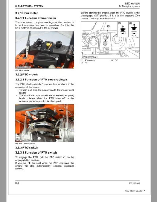 Kubota Z231JW-AU Zero Turn Mower Workshop Repair Manual - Image 3