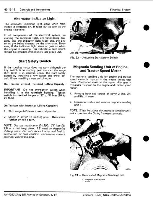 John Deere 1640, 1840, 2040, 2040S Tractors Technical Manual - Image 3