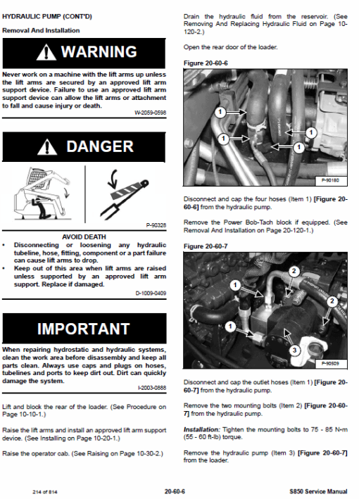 Bobcat S850 Skid-Steer Loader Service Manual - Image 2