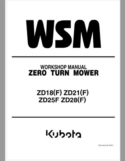 Kubota ZD18F, ZD21F, ZD25F, ZD28F Mower Workshop Repair Manual - Image 3