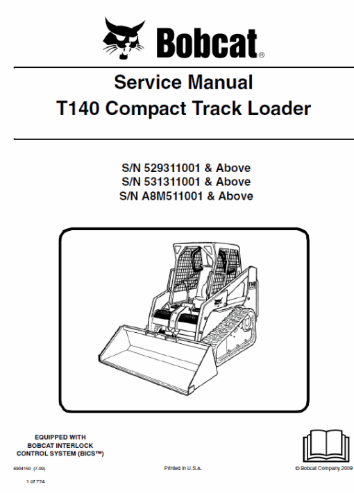 Bobcat T140 Compact Loader Service Manual - Image 8