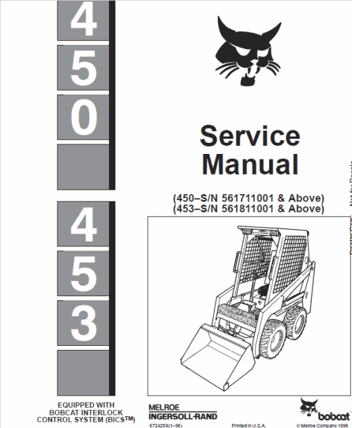 Bobcat 450 and 453 Skid-Steer Loader Service Manual - Image 5