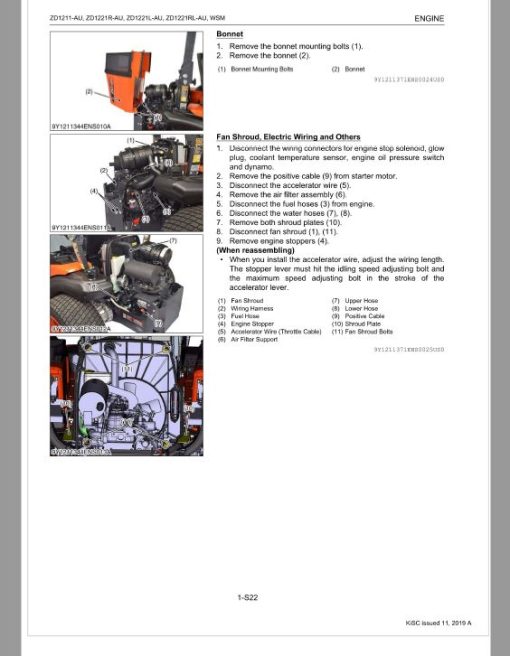 Kubota ZD1211-AU, ZD1221R-AU, ZD1221L-AU, ZD1221RL-AU Mower Repair Manual - Image 3