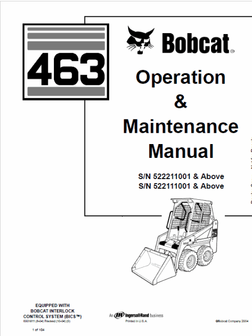 Bobcat 463 Skid-Steer Loader Service Manual - Image 4