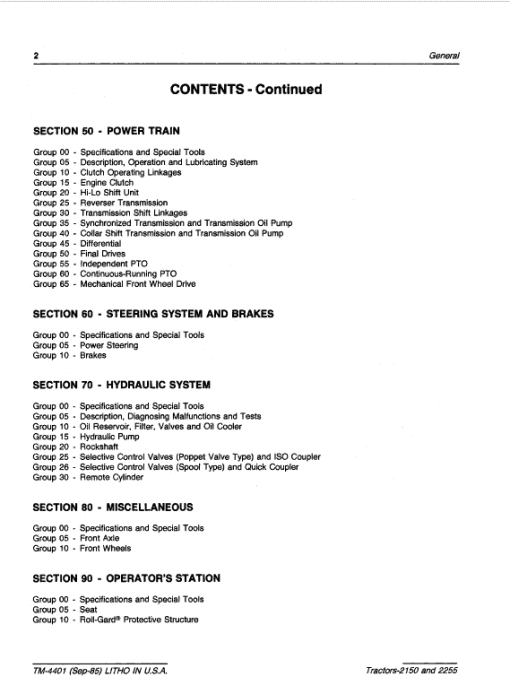 John Deere 2150, 2255 Tractors Repair Technical Manual - Image 3