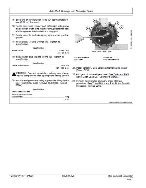 John Deere 26G Excavator Repair Technical Manual (S.N after K260001) - Image 3