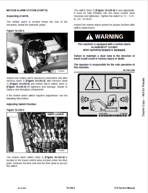 Bobcat E14 Excavator Repair Service Manual - Image 3