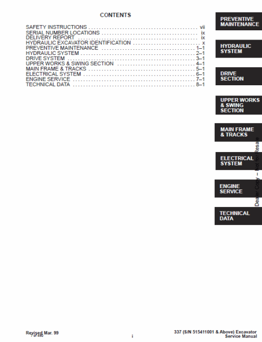 Bobcat X337 and X341 Excavator Service Manual - Image 2