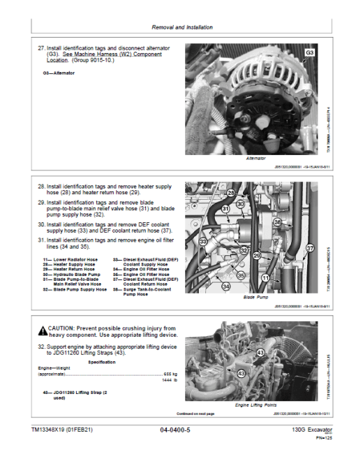 John Deere 130GLC Excavator Repair Technical Manual (S.N after F040608 - ) - Image 3