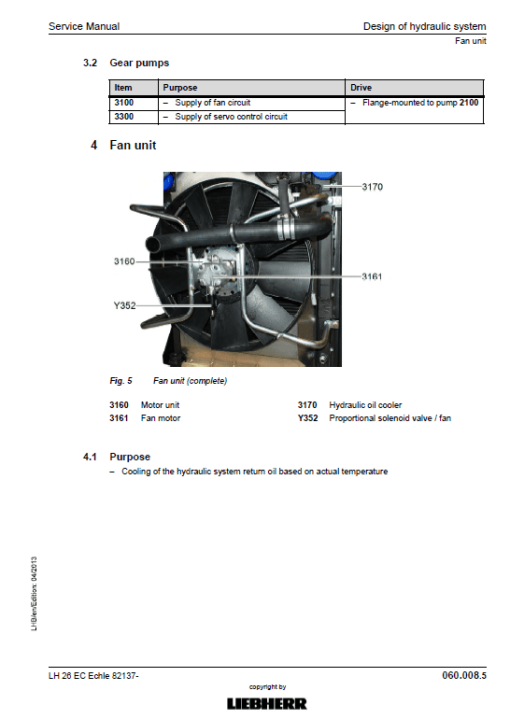 Liebherr LH26EC Hydraulic Excavator Service Manual - Image 3