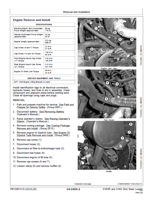 John Deere 316GR, 318G SkidSteer Loader  Technical Manual (EH Controls & S.N G298752 -) - Image 3