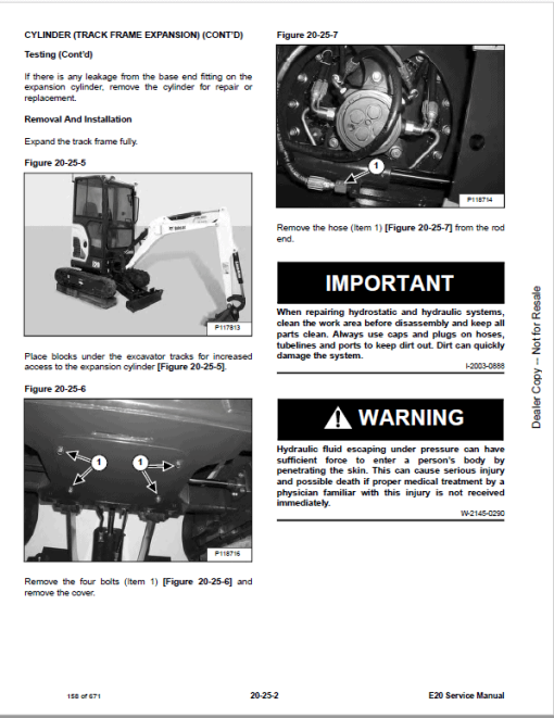 Bobcat E20 Excavator Repair Service Manual - Image 3