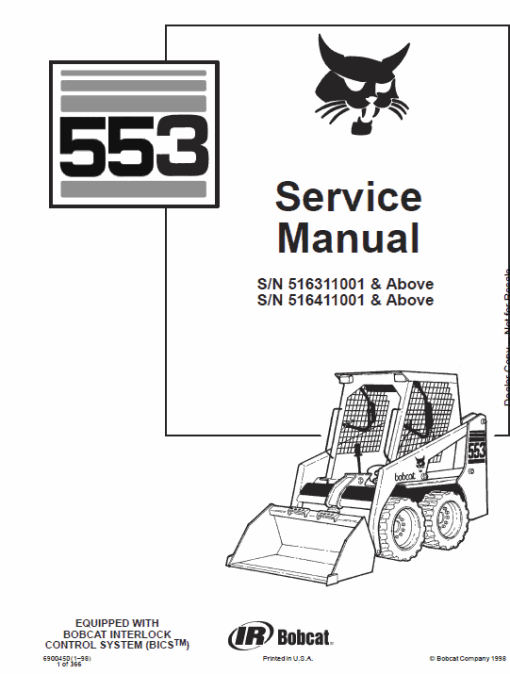 Bobcat 553 Skid-Steer Loader Service Manual - Image 6