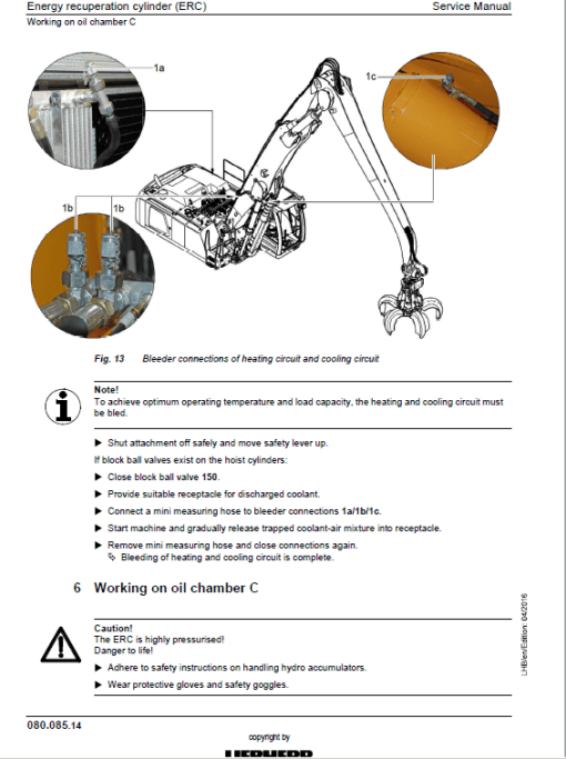 Liebherr LH120 ETG, LH150C, LH150 ETG Hydraulic Excavator Service Manual - Image 3