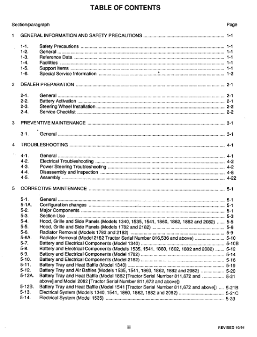 Cub Cadet 1860, 1862 and 1882 Service Manual - Image 3