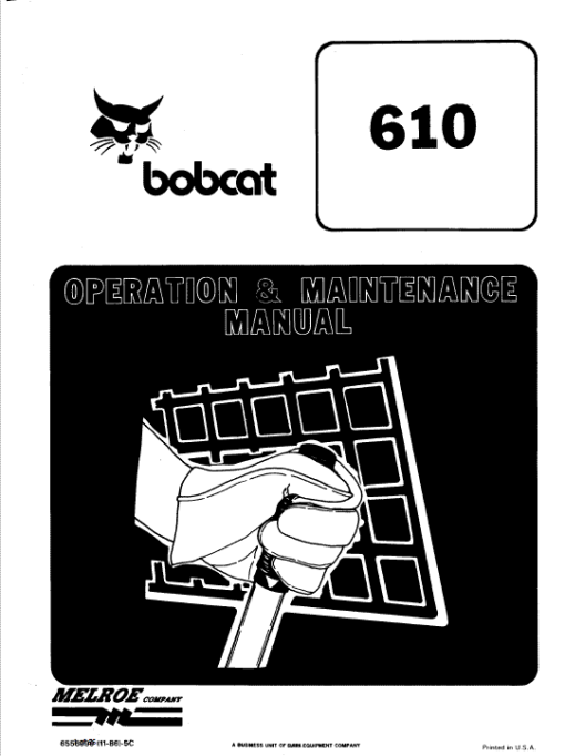 Bobcat 600, 600D, 610 and 611 Skid-Steer Loader Service Manual - Image 3