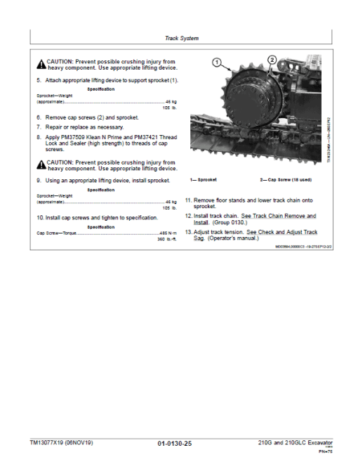 John Deere 210G, 210GLC Excavator Repair Manual (PIN: 1F9210GX_ C520001 & D520001- ) - Image 3