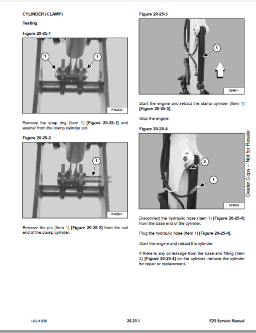 Bobcat E25 Excavator Repair Service Manual - Image 3