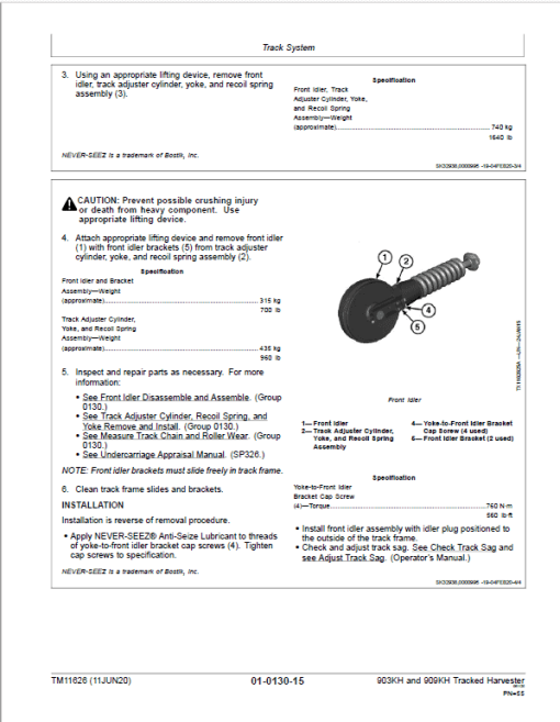 John Deere 903KH, 909KH Tracked Harvester Repair Technical Manual - Image 3