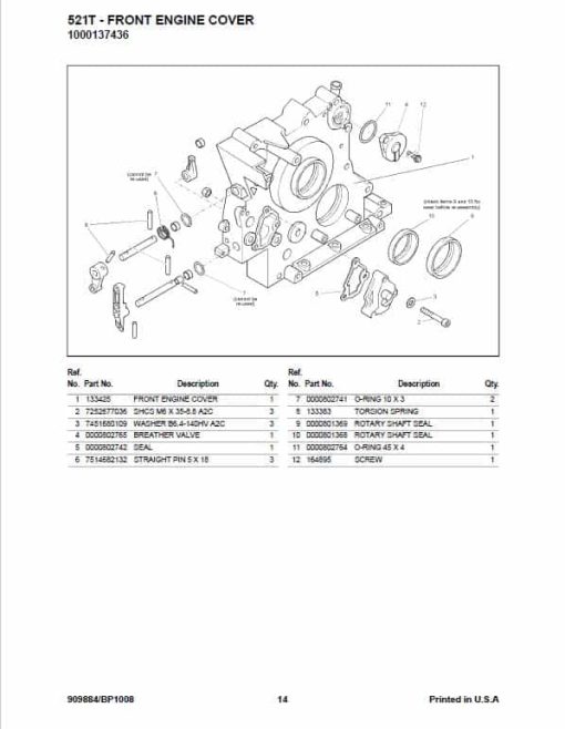 Gehl 521T Wheel Loader Operators and Parts Manual - Image 3