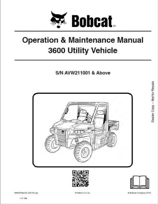 Bobcat 3600 Toolcat Utility Vehicle Service Repair Manual - Image 3