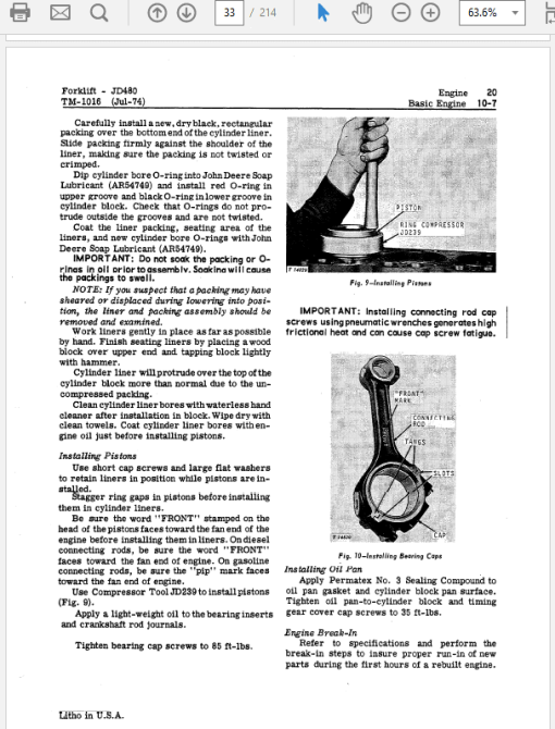 John Deere 480 Forklift Repair Technical Manual (TM1016) - Image 4