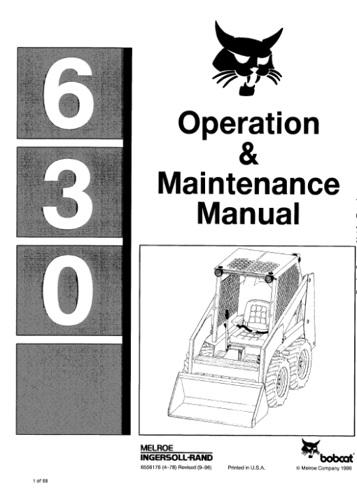 Bobcat 630, 631 and 632 Skid-Steer Loader Service Manual - Image 5