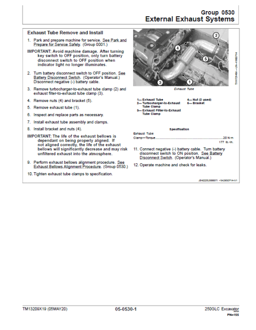 John Deere 250GLC Excavator Repair Technical Manual (S.N after F608713 - ) - Image 3