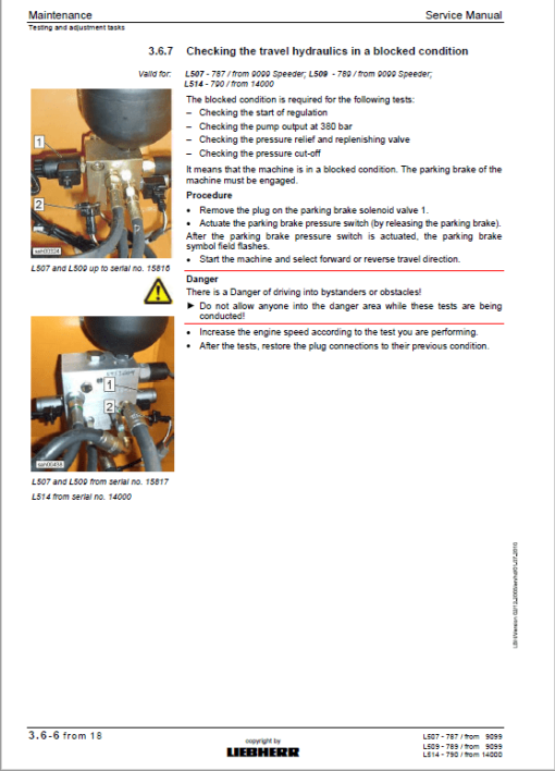 Liebherr L507S, L509S, L514 Wheel Loader Service Manual - Image 5