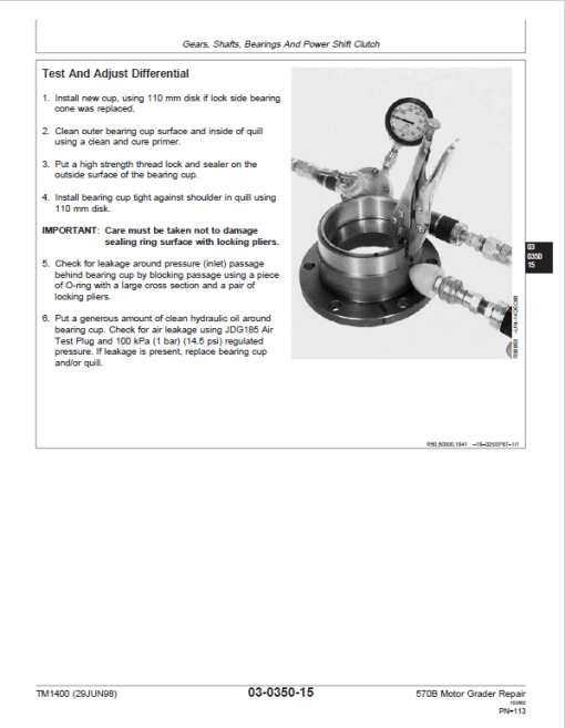 John Deere 570B Motor Grader Repair Technical Manual - Image 3